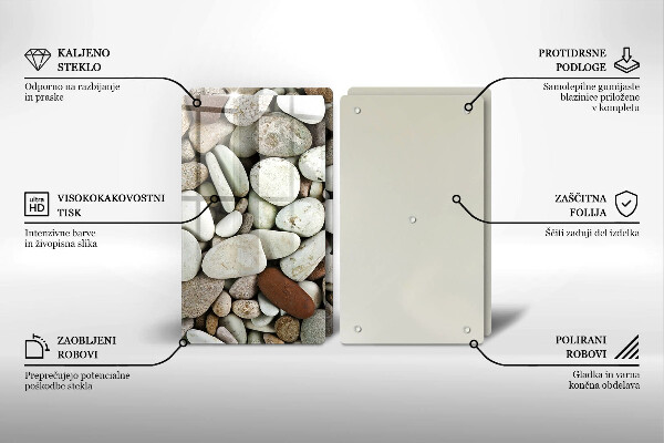 Skleněná krájecí deska Malé kameny pozadí