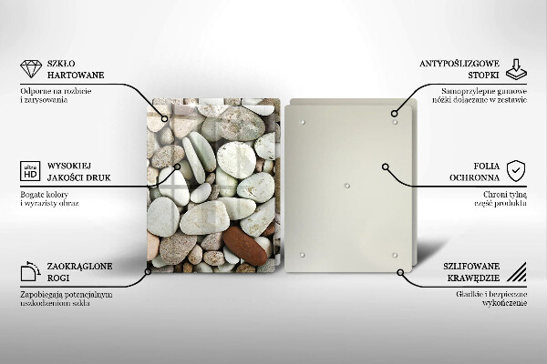 Skleněná krájecí deska Malé kameny pozadí