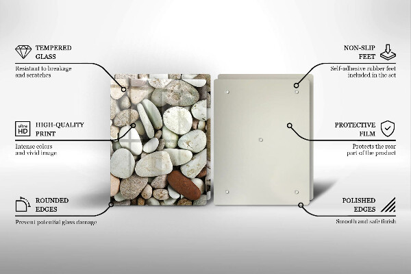 Skleněná krájecí deska Malé kameny pozadí