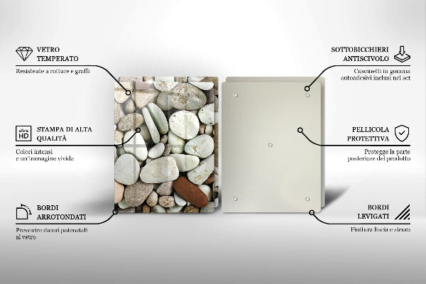 Skleněná krájecí deska Malé kameny pozadí