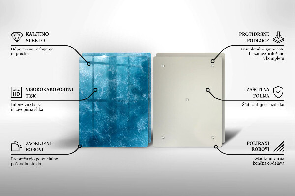 Skleněná krájecí deska Modrá voda