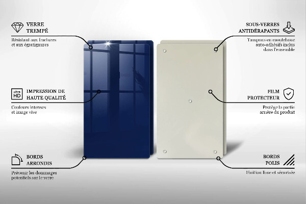 Skleněné krájecí prkénko Modrá barva