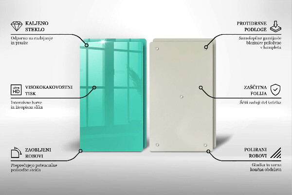 Skleněné krájecí prkénko Zelená barva