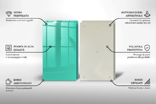 Skleněné krájecí prkénko Zelená barva