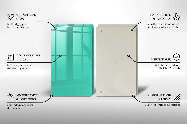 Skleněné krájecí prkénko Zelená barva