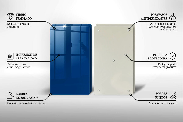 Skleněné krájecí prkénko Modrá barva