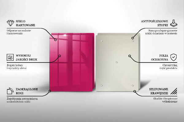 Skleněné krájecí prkénko Růžová barva