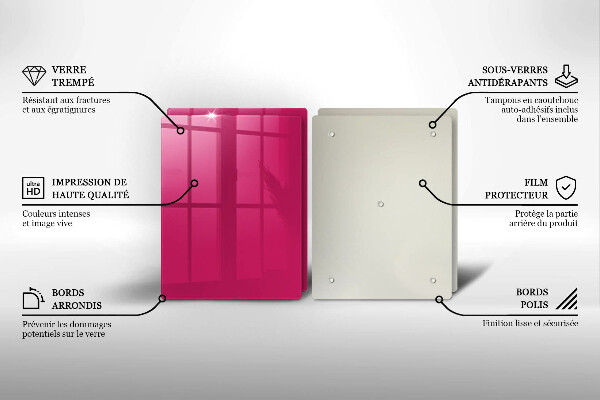 Skleněné krájecí prkénko Růžová barva