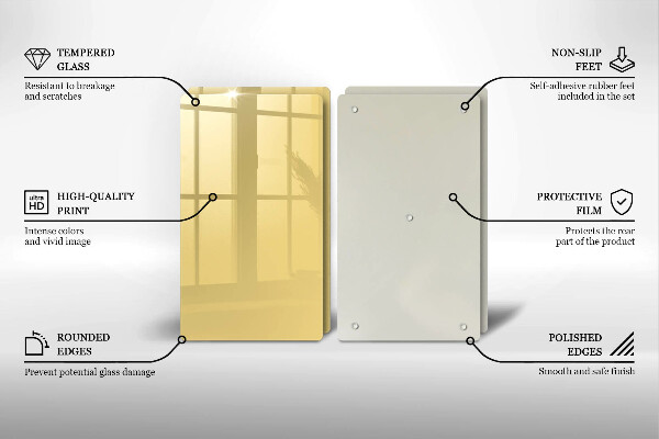 Skleněné krájecí prkénko Žlutá