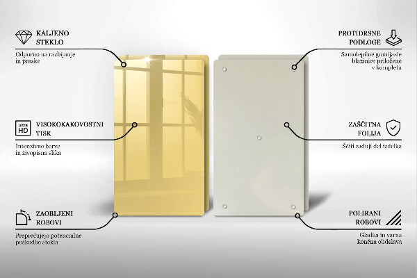 Skleněné krájecí prkénko Žlutá