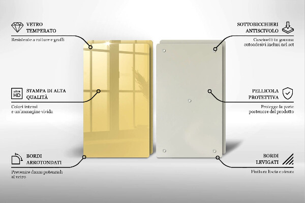 Skleněné krájecí prkénko Žlutá