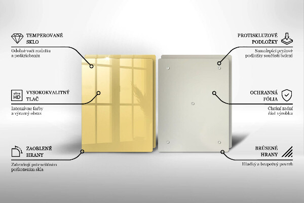 Skleněné krájecí prkénko Žlutá