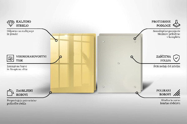 Skleněné krájecí prkénko Žlutá