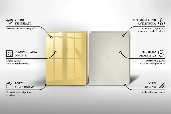 Skleněné krájecí prkénko Žlutá