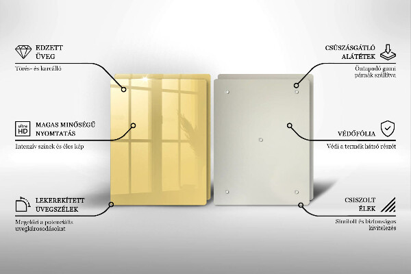 Skleněné krájecí prkénko Žlutá