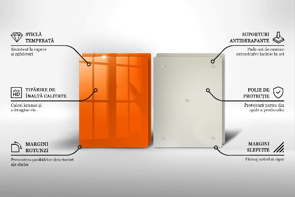 Skleněné krájecí prkénko Oranžová barva