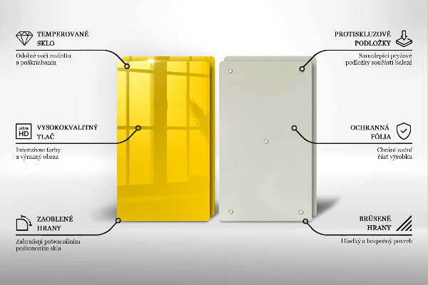 Krájecí prkénko skleněné Žlutá