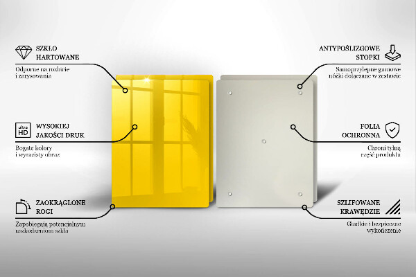 Krájecí prkénko skleněné Žlutá
