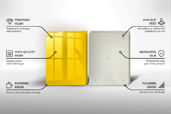 Krájecí prkénko skleněné Žlutá