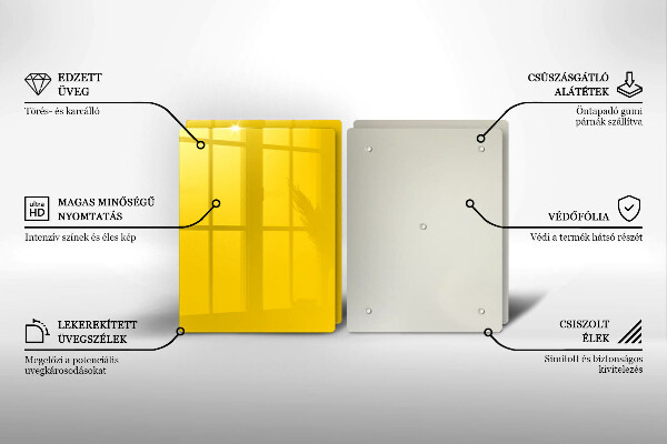 Krájecí prkénko skleněné Žlutá