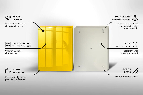 Krájecí prkénko skleněné Žlutá