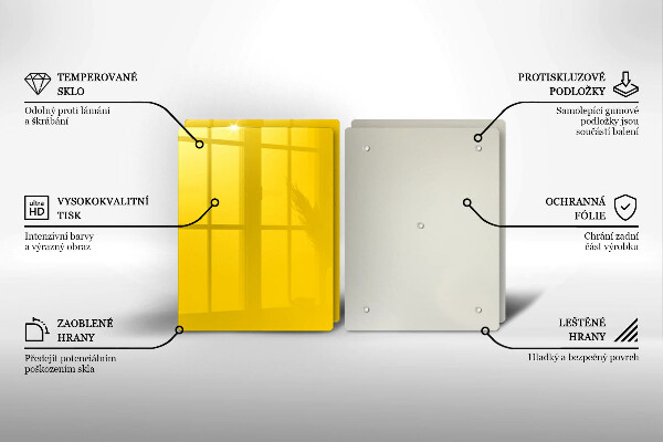 Krájecí prkénko skleněné Žlutá