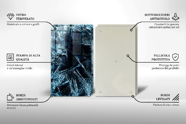 Skleněná krájecí deska Struktura ostrého ledu