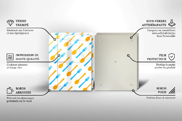 Skleněná krájecí deska Vidličky a lžíce