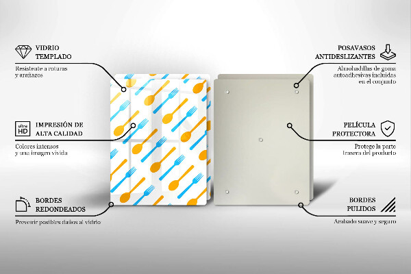 Skleněná krájecí deska Vidličky a lžíce