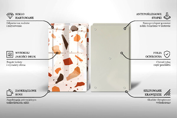 Skleněné krájecí prkénko Dekorativní kamenina