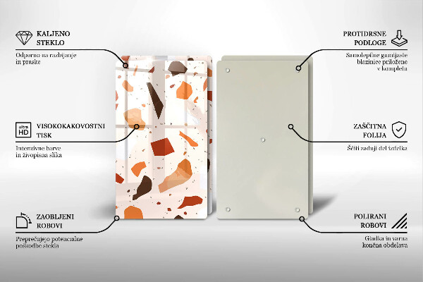 Skleněné krájecí prkénko Dekorativní kamenina