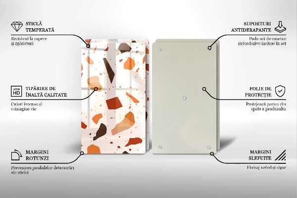 Skleněné krájecí prkénko Dekorativní kamenina