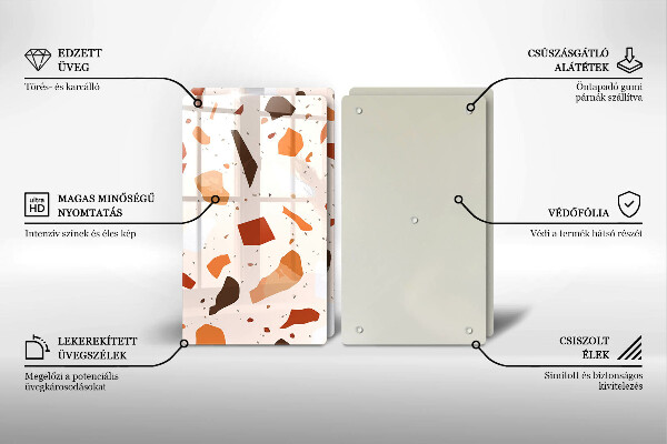 Skleněné krájecí prkénko Dekorativní kamenina