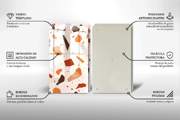 Skleněné krájecí prkénko Dekorativní kamenina