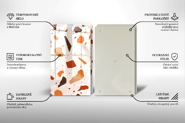 Skleněné krájecí prkénko Dekorativní kamenina