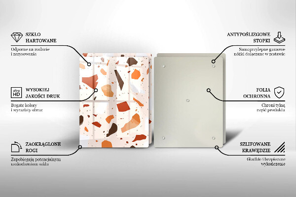 Skleněné krájecí prkénko Dekorativní kamenina