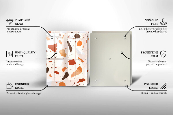 Skleněné krájecí prkénko Dekorativní kamenina