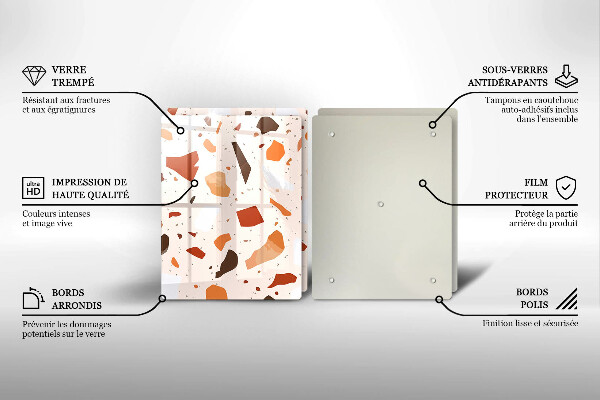 Skleněné krájecí prkénko Dekorativní kamenina