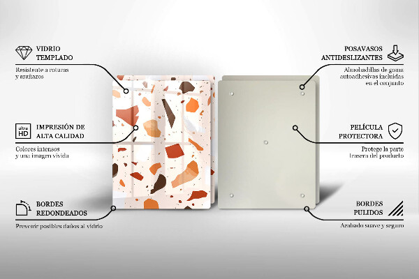 Skleněné krájecí prkénko Dekorativní kamenina