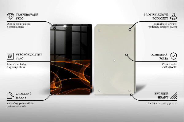 Skleněná krájecí deska Abstraktní linie