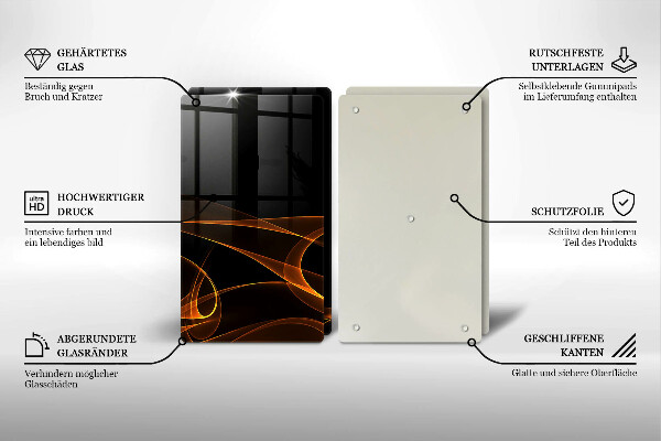 Skleněná krájecí deska Abstraktní linie