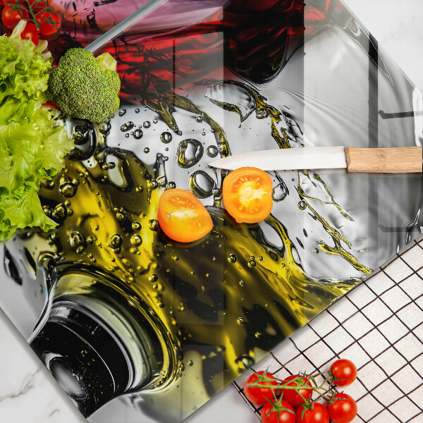 Skleněná krájecí deska Sklenice vína