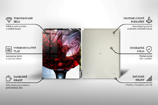 Skleněná krájecí deska Sklenice vína