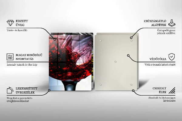 Skleněná krájecí deska Sklenice vína