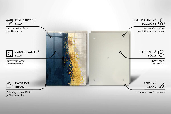 Skleněná krájecí deska Zlatá abstrakce