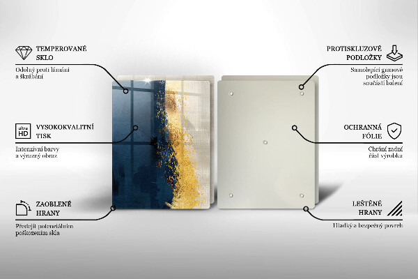 Skleněná krájecí deska Zlatá abstrakce