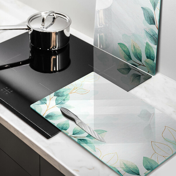 Skleněná krájecí deska Malované listy