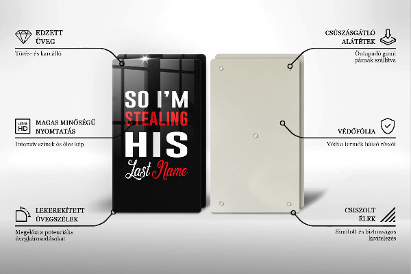 Skleněná krájecí deska Nápis věta vzor