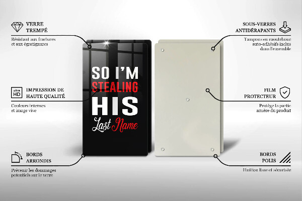 Skleněná krájecí deska Nápis věta vzor