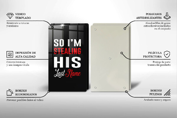 Skleněná krájecí deska Nápis věta vzor